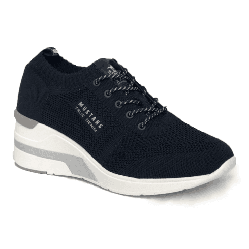 MUSTANG - NAVY WEDGE TRAINERS
