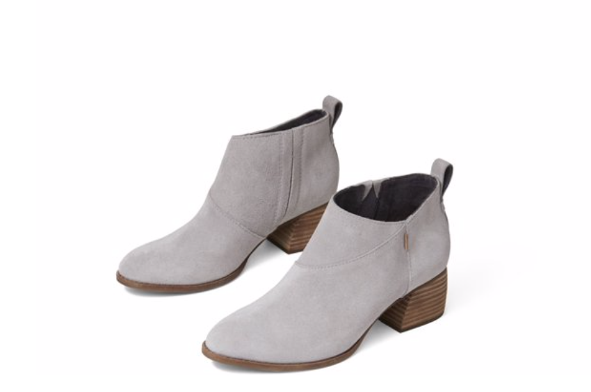 TOMS Womens Leilani Suede Ankle Boot - Drizzle Grey