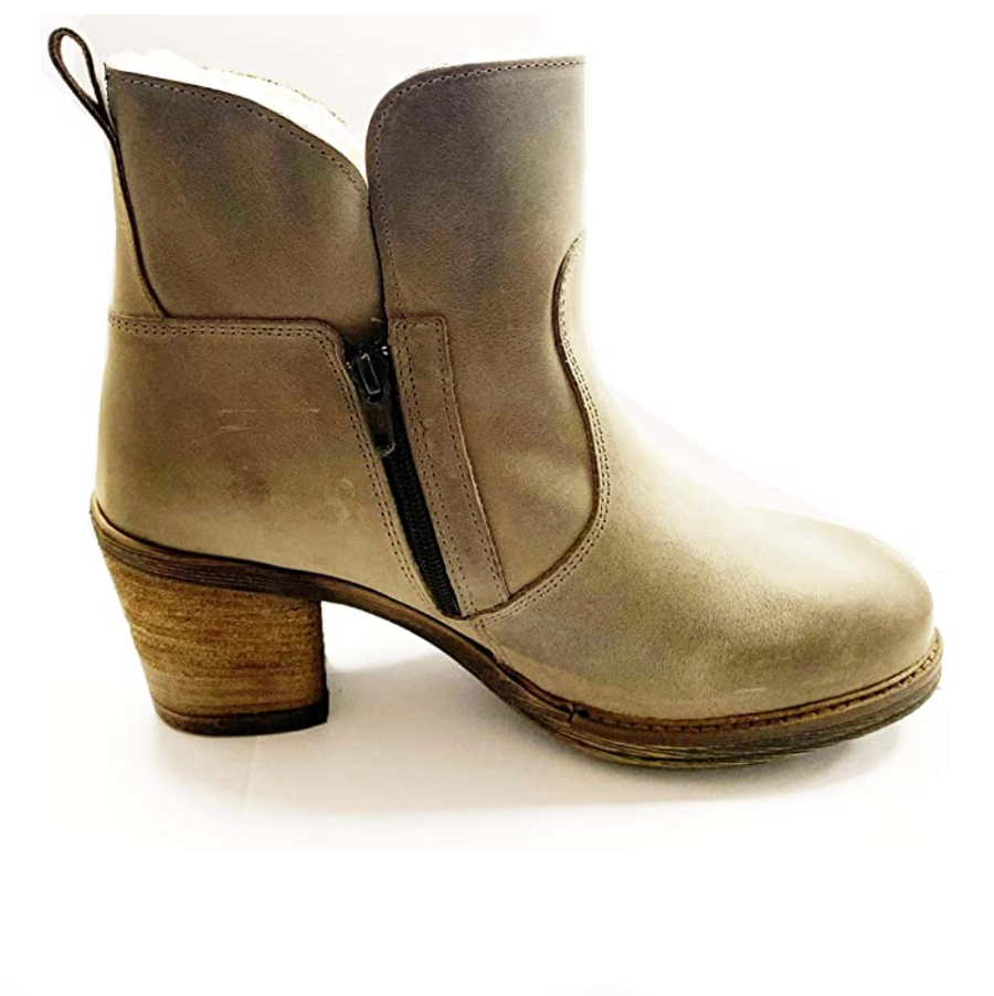 Oak & Hyde Womens East Side Lined Leather Ankle Boot - Taupe