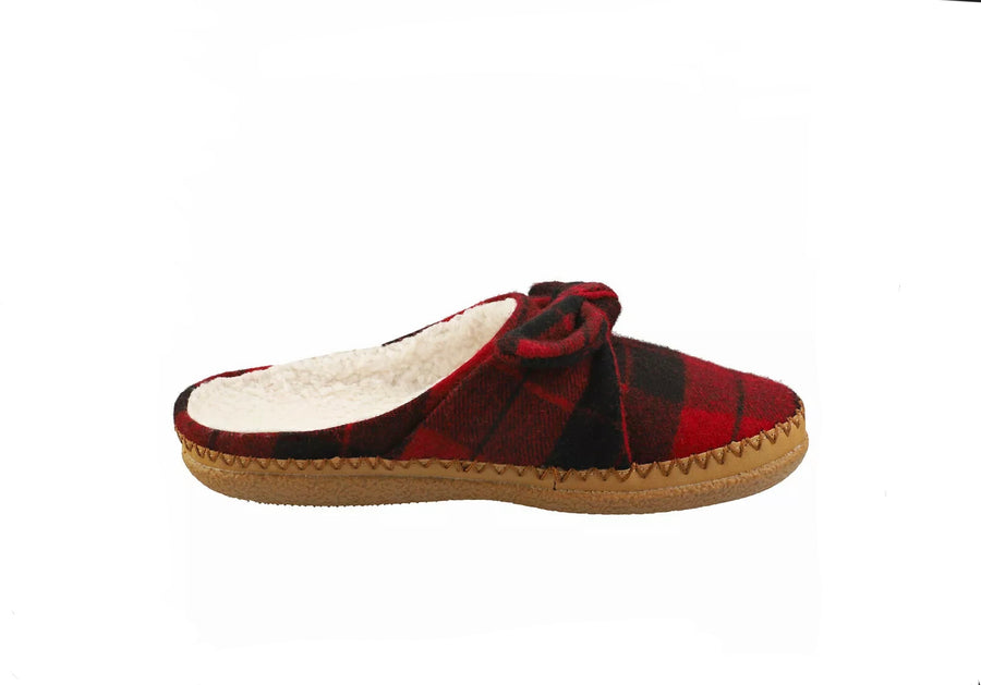 Toms-Ivy-Red-Plaid-bow-Slippers