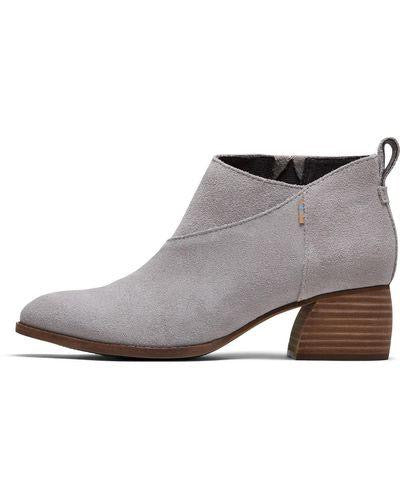 TOMS Womens Leilani Suede Ankle Boot - Drizzle Grey
